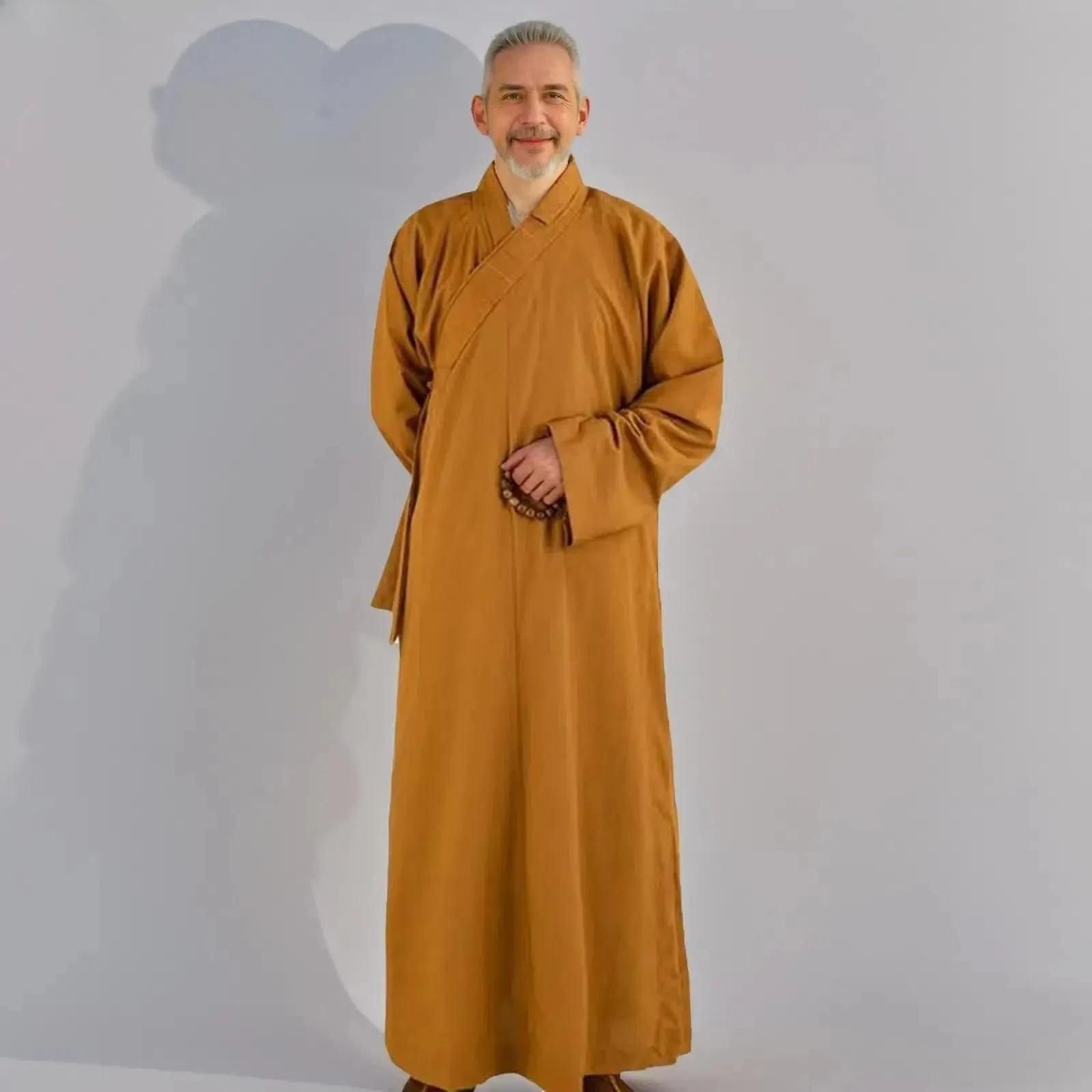 2025 New Traditional Chinese Clothing Long Robes For Buddhism Monk Buddhist Clothing For Adults Men Haiqing Meditation Gown