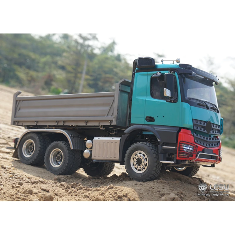 Lesu 1/14 3Axles 3-Way RC Dumper Truck 6X6 Metal Hydraulic tipper Light Sound Group For DIY Tamiyaya Model Toy THZH1217 4