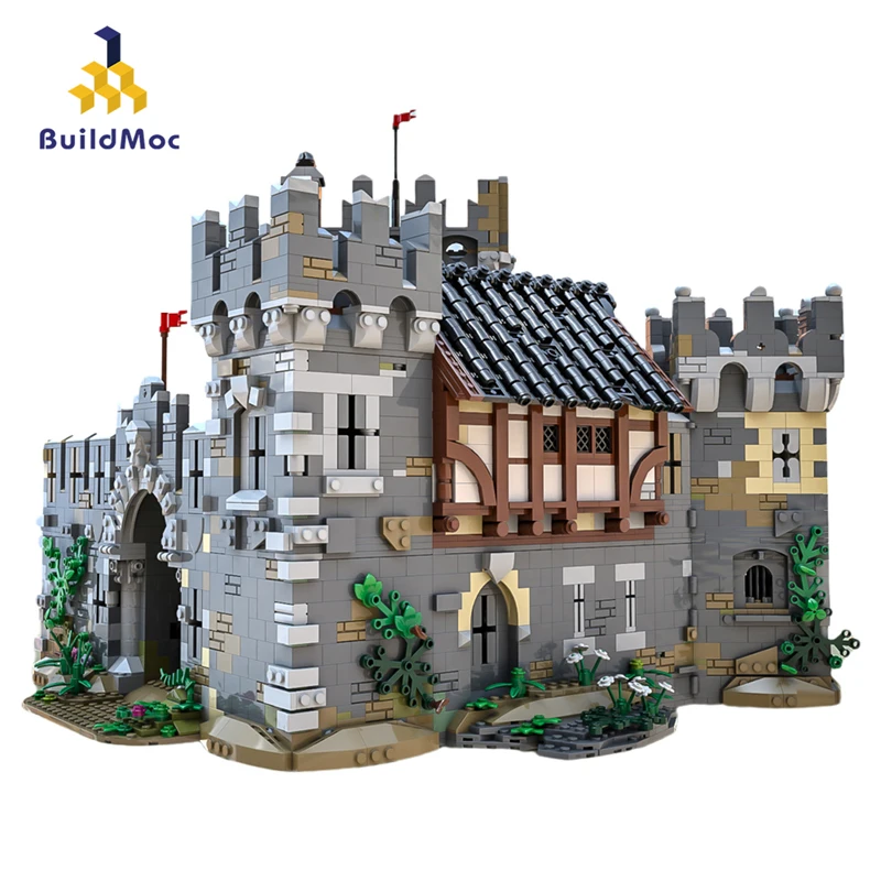 

MOC Retro Fortress Lions' Castle Building Blocks Set Royal Medieval Church Architecture House Toy For Children Birthday Kid Gift