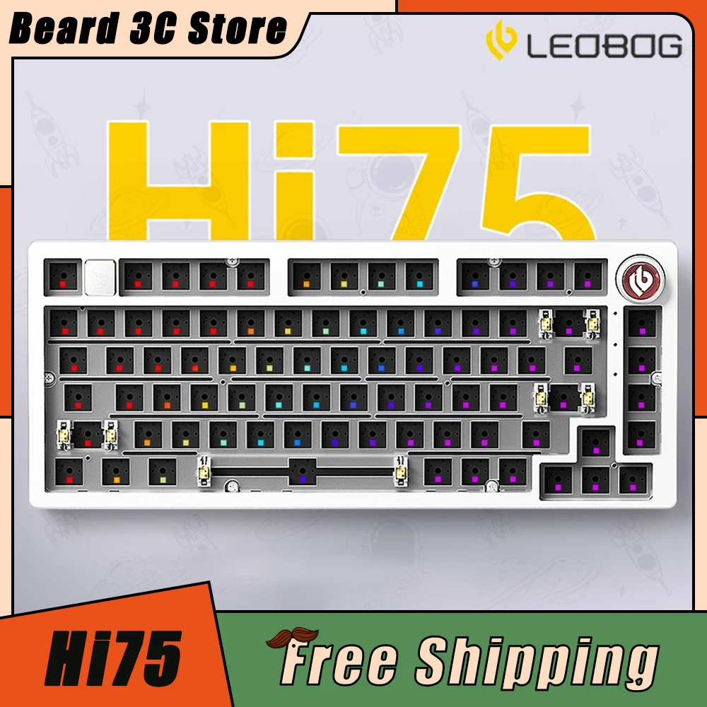 

LEOBOG Hi75 Mechanical Keyboard RGB Hot Swap Kit Gasket Custom Aluminum Alloy Wirled Gaming Keyboard Pc Gamer Accessories Office