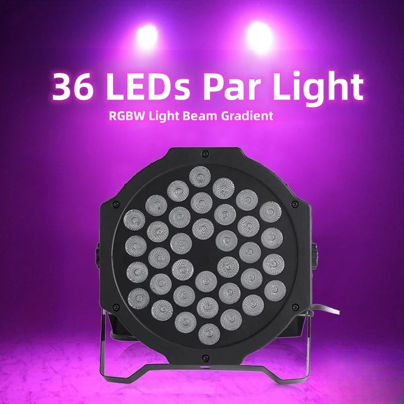 36 Led RGB Par Light Full Color Beam Gradient Stage Dyeing Lamp DMX Music Control Disco DJ Bar Club Carnival Atmosphere Lighting