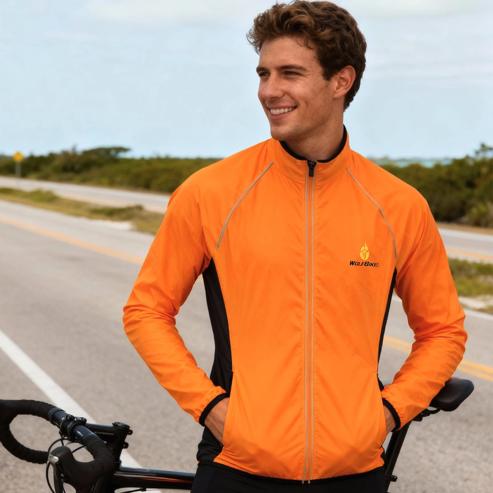WOSAWE Cycling Windbreaker Windproof Water-repellent Breathable UV Protection Outdoor Sport Hiking Running