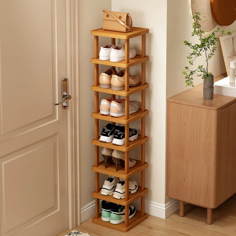Wood Shoe Rack Multi-layer Easy To Assemble Cabine Small Narrow ...