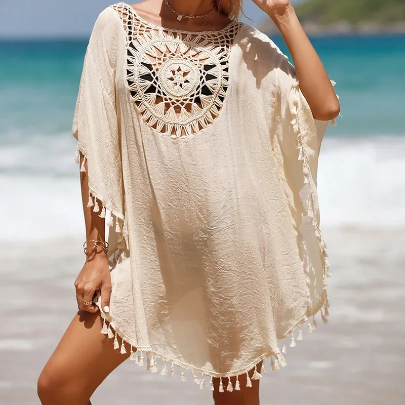2024 New  Luxury CROCHET BIKINI-Women's Sexy Swimsuit Cover Up Dress Summer Bathing Suit Beachwear Shirt Cover-ups for Women