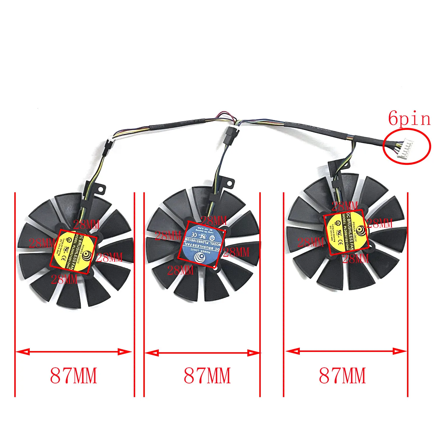 87mm PLD09210S12HH PLD09210S12M Cooler FanFor ASUS STRIX GTX980TI RX480/580 R9 390X/R9 390 GTX 1060 GTX1070 1070Ti 1080Ti Gaming