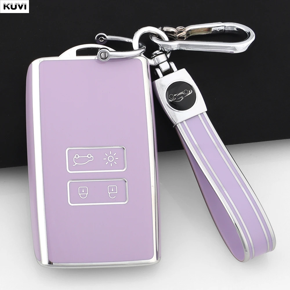 Sleek Pink TPU Car Key Case Cover