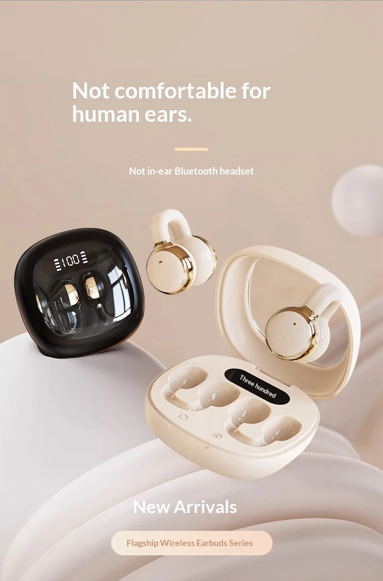Wireless Ear Clip Bluetooth Headphones With Hifi Panoramic Audio_voghion.com