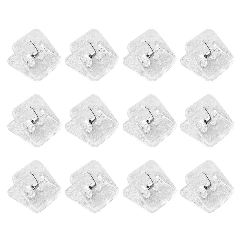 12 Pcs Square Folder Clips Test Paper Clamps Document Sorting Plastic for Teacher Student Bill