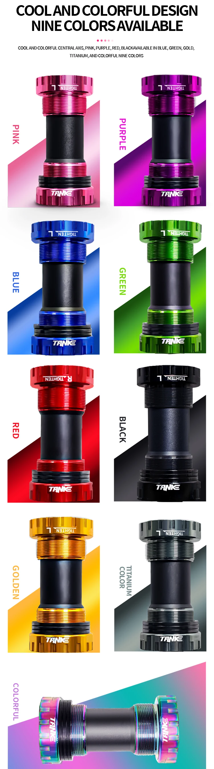 TANKE-BB68 BB92-73mm, Innenlager-Adapter, Fahrrad-Kurbel-Mittelachsen-Typ, MTB Rennrad Mittelachse, 1,37/24mm Gedichteter Kugellager – Detail 8
