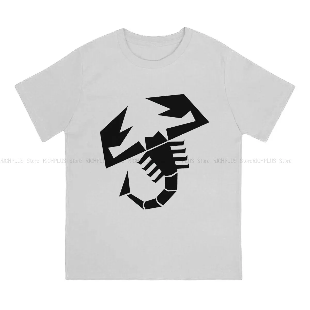 Abarth Scorpion Shield Racing Print T Shirt Men's Punk O-Neck Tops Hipster Tees White S