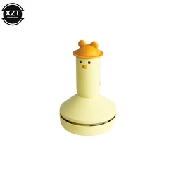 Cartoon Mini Rechargeable Vacuum Cleaner - Cute and Portable Desk & Keyboard Dust Sweeper (Yellow)