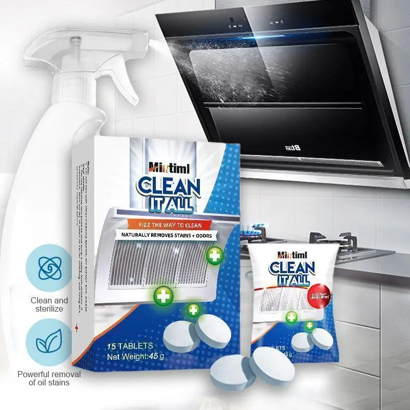 Clean It All Effervescent Tablet Kitchen Heavy Grease Cleaner tablets