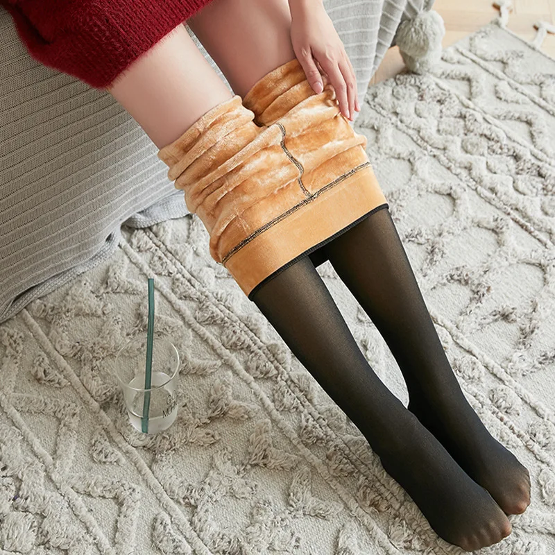 Women Winter Warm Leggings Elastic High Waist Plus Velvet Thick