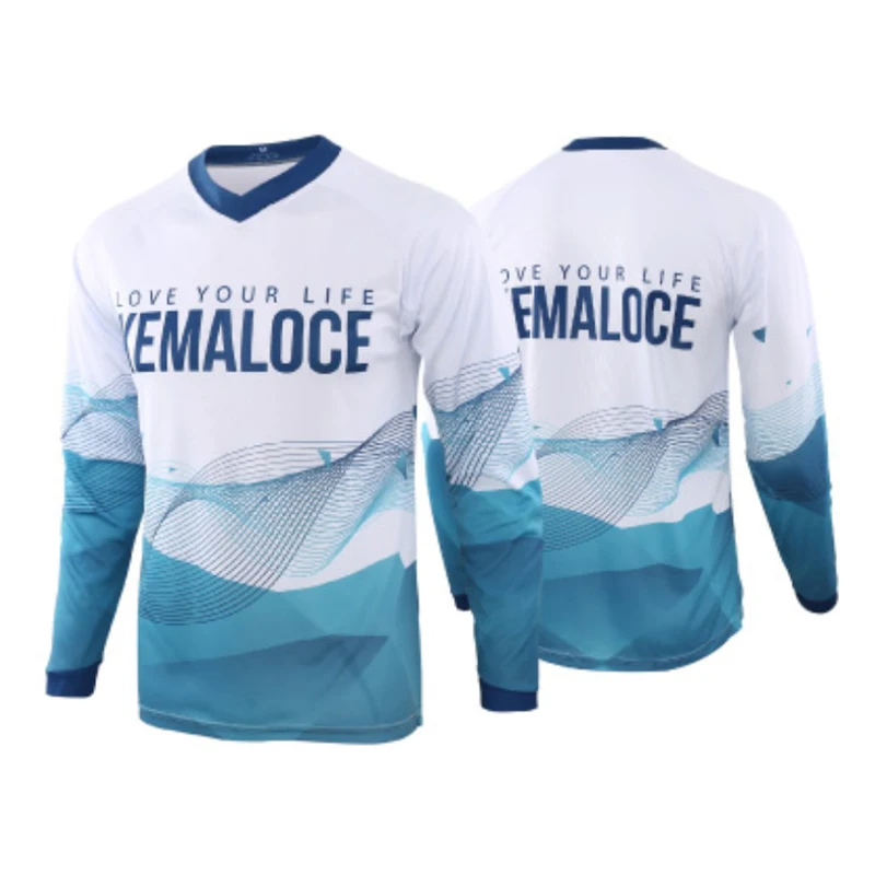 thumbnail image 1 of Camiseta deportiva de manga larga de secado rápido para ciclismo de montaña, camiseta de motocross, camiseta de descenso blanca, 1 of 5