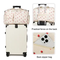 Sac fourre-tout de voyage en velours côtelé, sac de voyage de grande capacité avec compartiment à chaussures, sacs de sport et de Fitness pour femmes 4