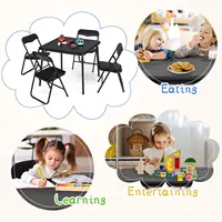 Ensemble table et chaises pliantes, chaises pliantes rembourrées en cuir, ensemble de table d'activités pour enfants pour manger, lire, jouer 5
