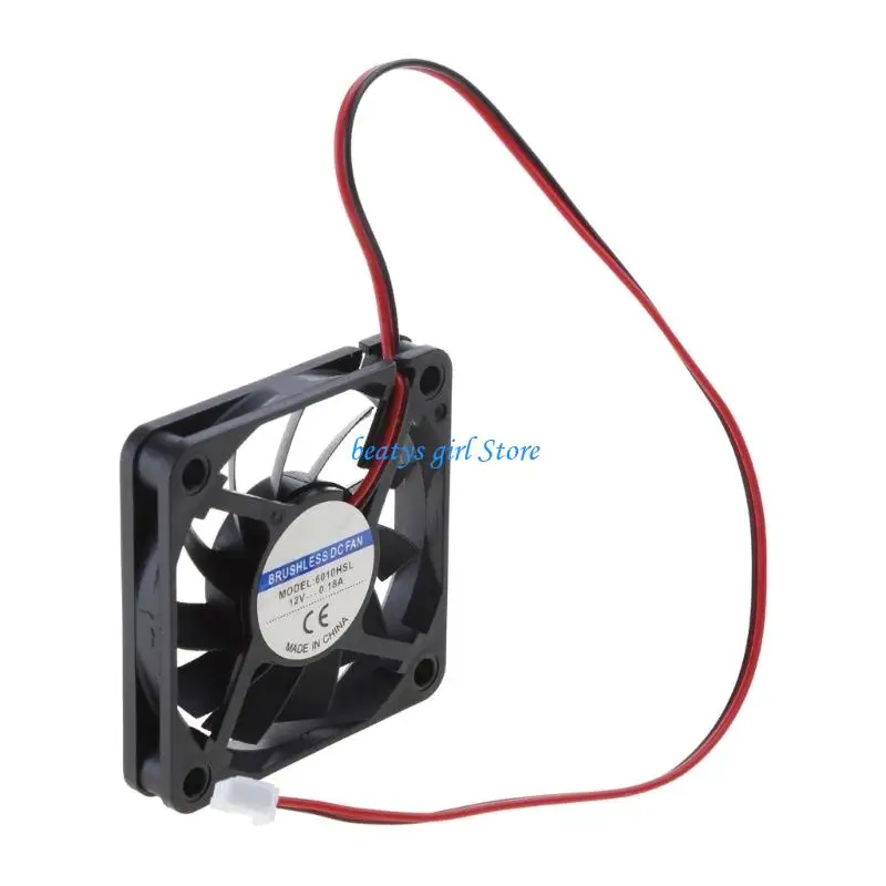 C7AB 12V 2핀 60x60x10mm 컴퓨터 CPU 시스템 슬리브 베어링 냉각 팬 60