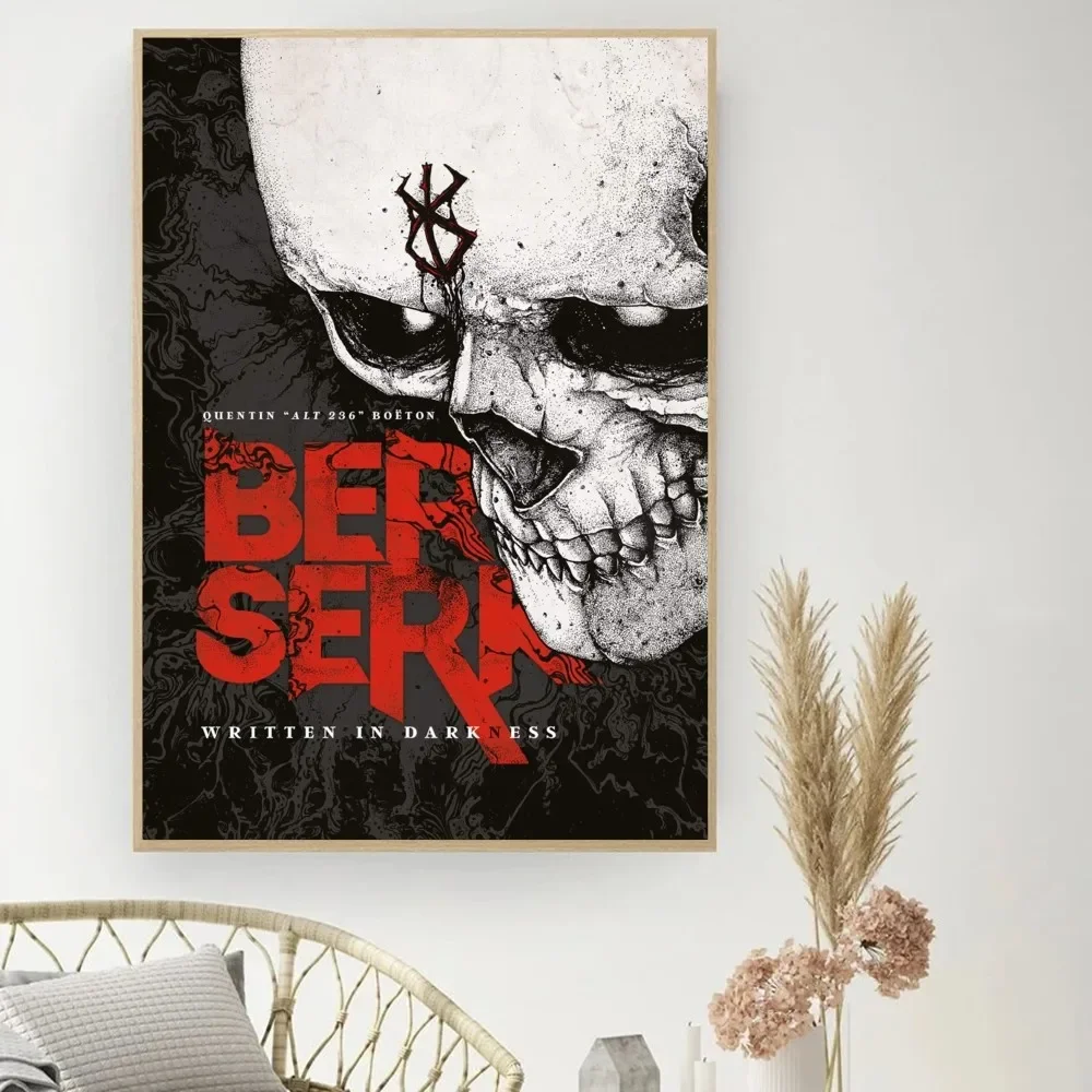 Anime Stickers Anime Poster Vintage Posters Poster Prints Diy Poster Sticker Berserk Japanese Anime Poster DIY Vintage Movie Poster Wall Art Painting Study Stickers Small Szie Wall Painting