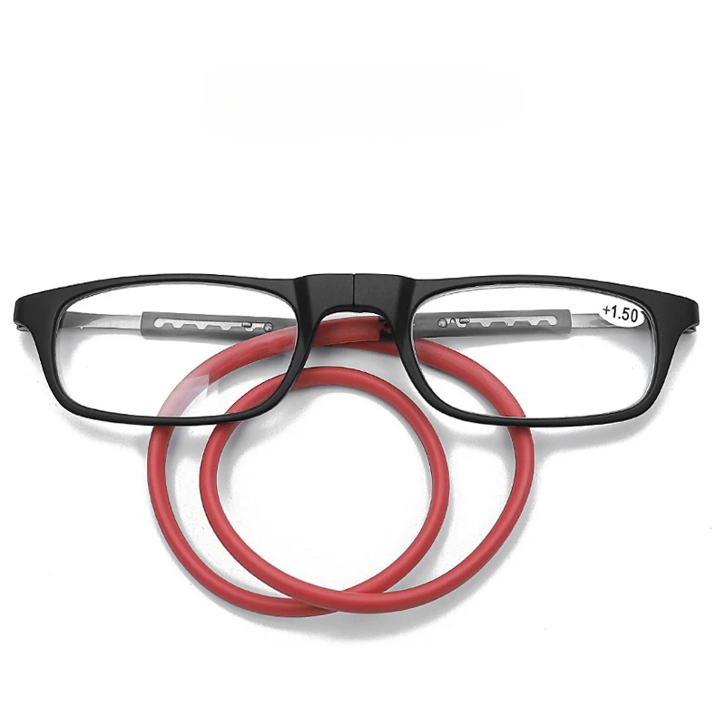 Folding Neck Hanging Presbyopia Glasses TR90 Magnet Reading Glasses for Men and Women Presbyopia Eyeglasses +1.0-3.5 reading glasses presbyopic glasses