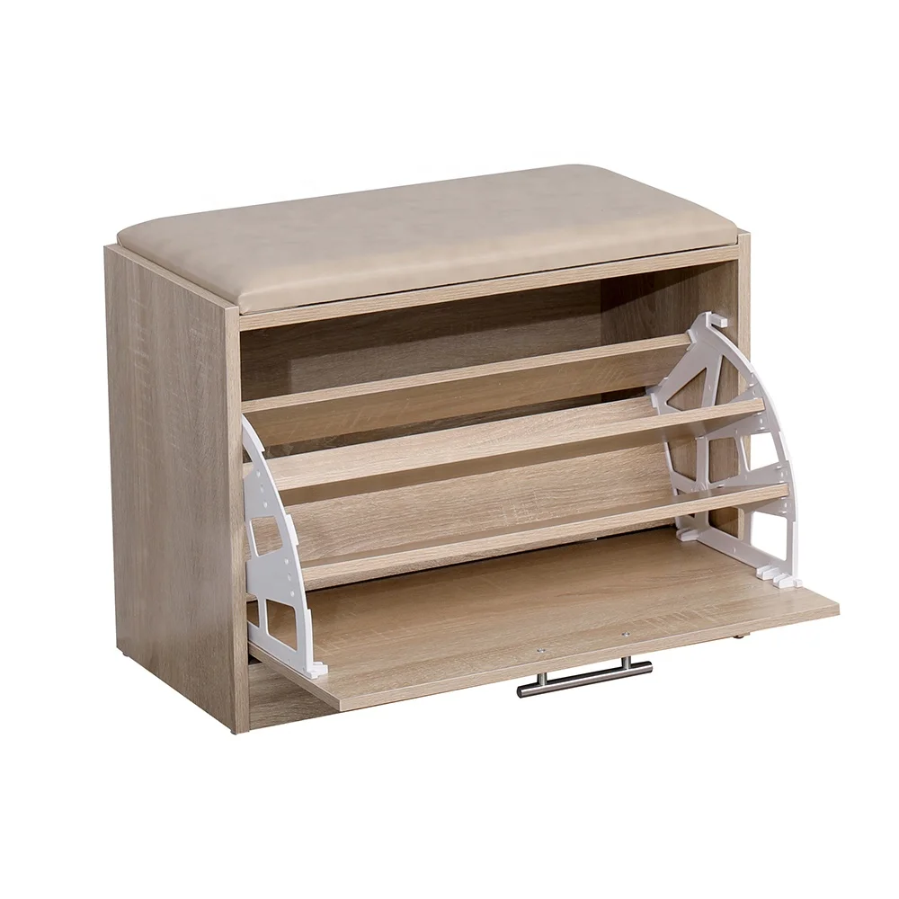 Modern Entryway PU Leather Ottoman Shoe Store Bench Shoe Storage Rack Cabinet With Seats Bench