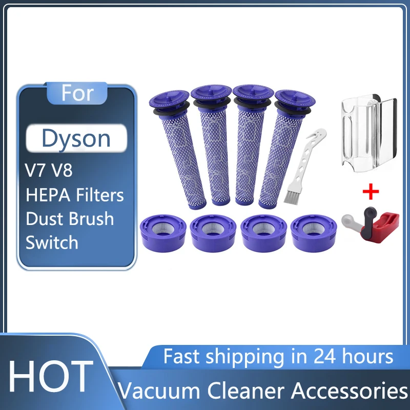 

8 Pack Pre-Filters and 2 Pack HEPA Post-Filters Replacements Compatible Dyson V8 and V7 Cordless Vacuum Cleaners
