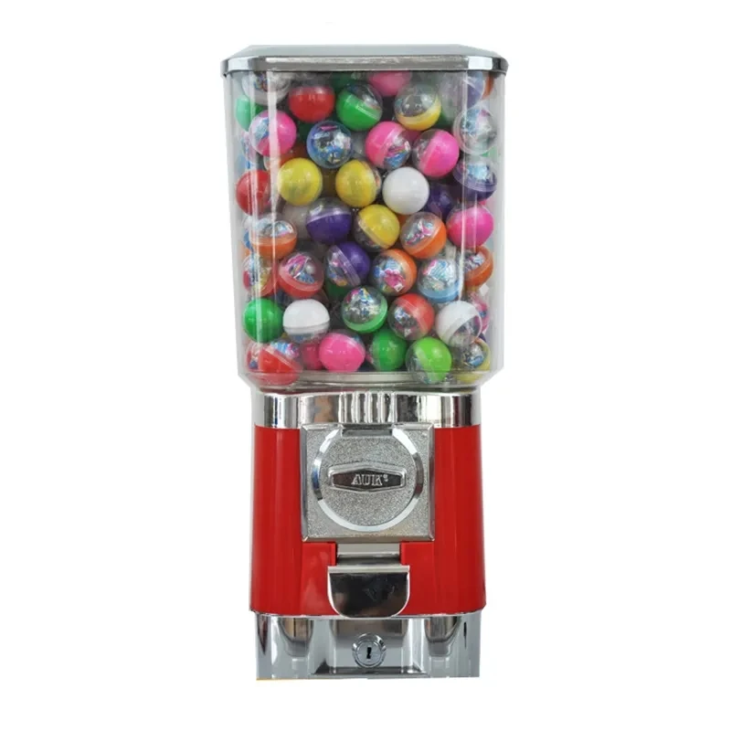 Commercial Gumball Machine - 500 Capacity For 1.26" Capsules, Pink With Key Lock