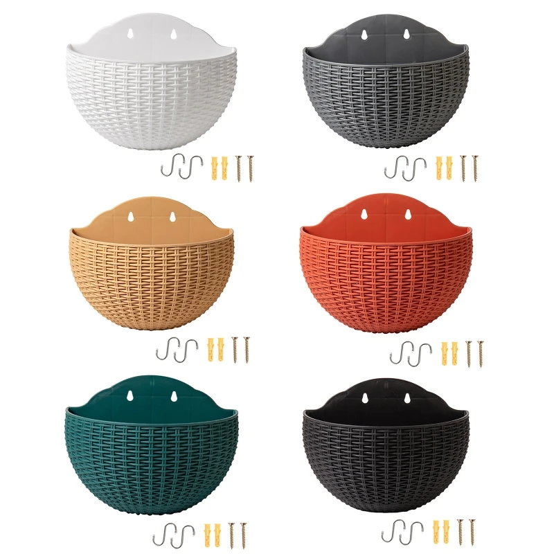 

Flower Pot Exquisite Wall-mounted Plastic Wall Hanging Basket Flowerpot for Outdoor Garden Balcony Bucket Home Decor