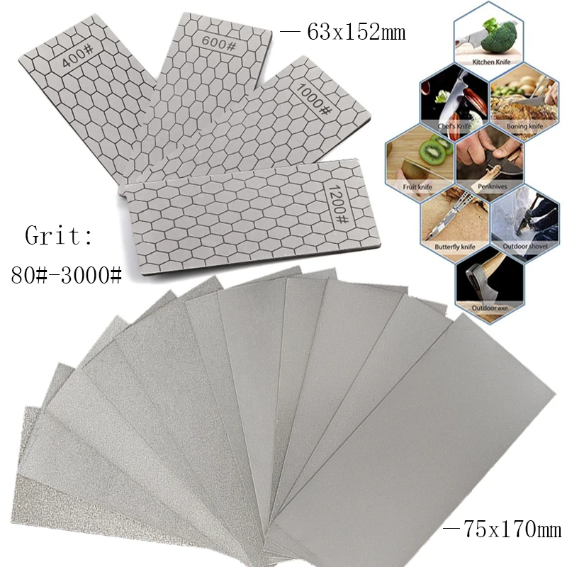 

1pcs New 80-3000# Professional Diamond Knife Sharpener Sharpening Stone plate Kitchen chef Knife whetstone honeycomb pattern