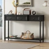 TREXM Console Table Sofa Table with Drawers for Entryway with Projecting Drawers and Long Shelf (Espresso, OLD SKU  WF189574AAB) 1
