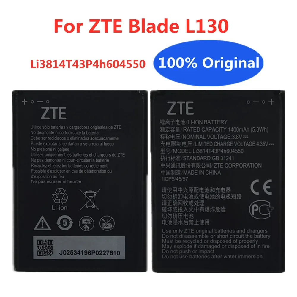 

Original Li3814T43P4h604550 1400mAh Replacement Battery For ZTE Blade L130 Mobile Smart Phone Batteries High Quality Batteria