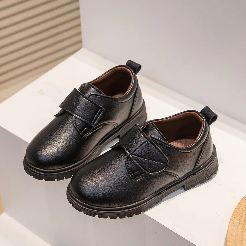 Kids Leather Shoe Four Seasons Brown Black Shoes for Boys Fashion Causal Children's School Uniform Shoes British Style Versatile kids shoes leather shoes