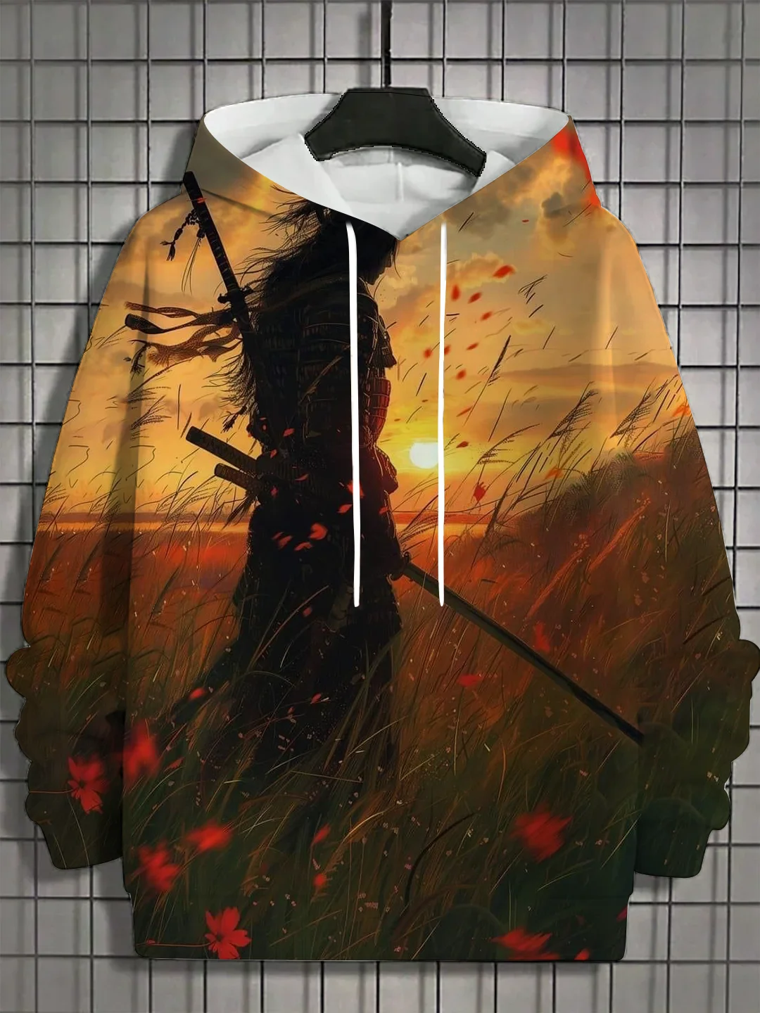 thumbnail image 1 of Sudadera con capucha para hombre nueva de otoño 2024 con estampado 3D de samuráis japoneses, sudadera con capucha de estilo hip hop de moda callejera, ropa para hombre, 1 of 5