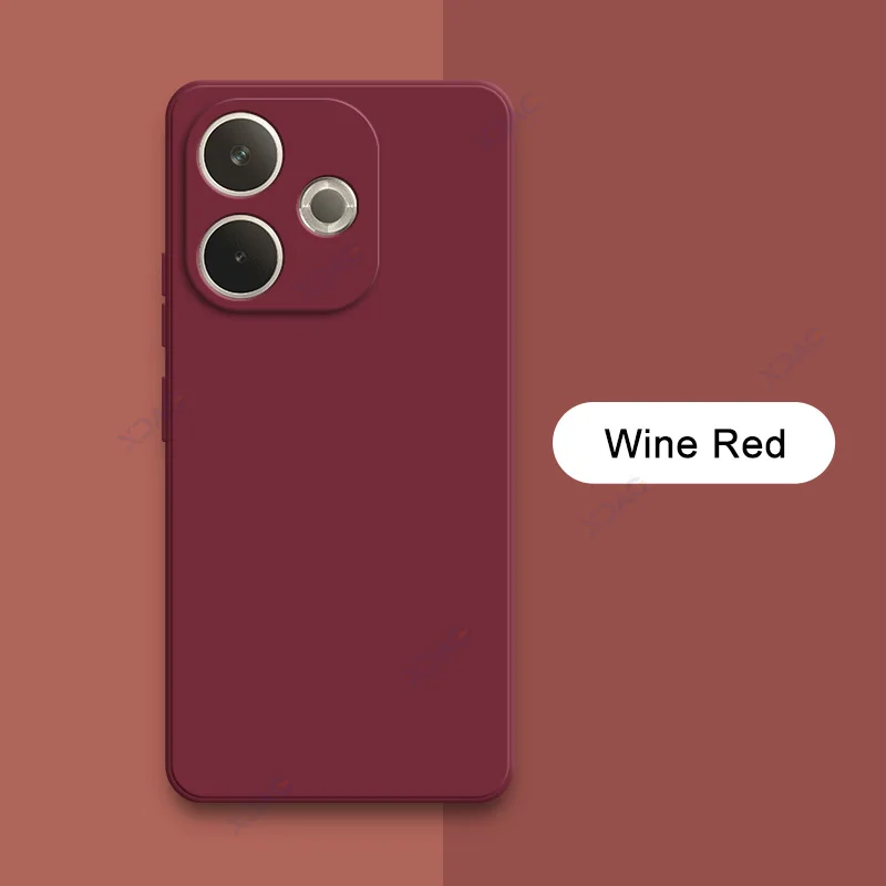 Luxury Dual Layer Cellphone Case with Camera Protection - Soft Square Liquid Silicone Armor