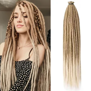 Estensioni Dreadlock sintetiche da 24 pollici 5 fili Dread Hippie Ombre Colore DreadLoc Reggae Style Trecce all'uncinetto Capelli