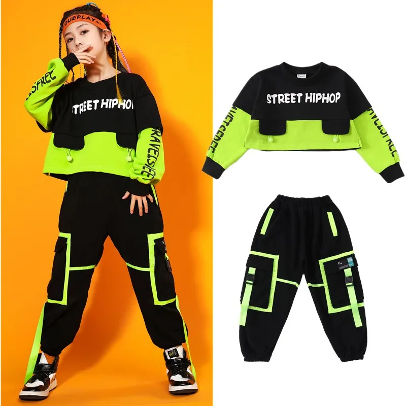 

Hiphop Boys Girls Hip Hop Costumes Kids Street Dance Outfit Suits Street Dance Clothes Korean Top Pants Jazz Suit Children