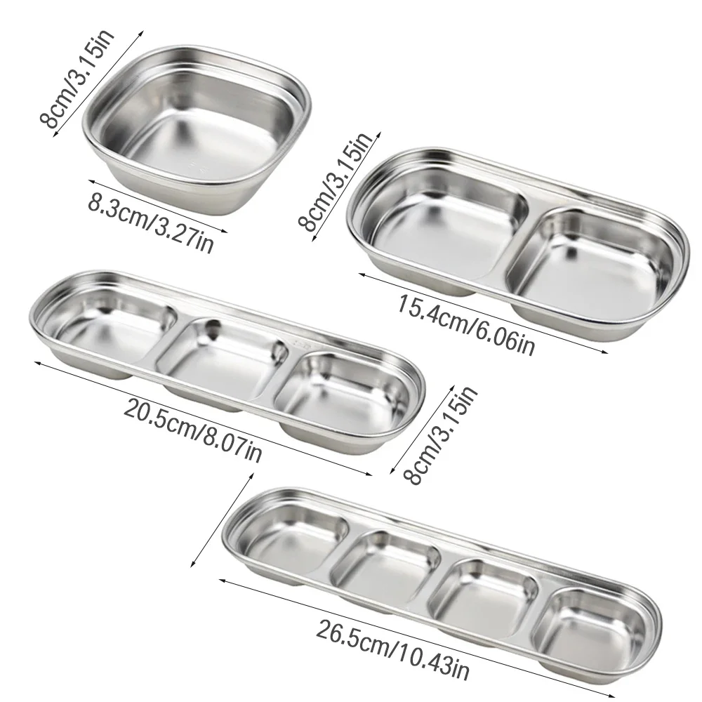 Stainless Steel Seasoning Dish Kitchen Food Sauce Wasabi Dish Multipurpose Seasoning Saucers Appetizer Plates Kitchen Home Tool sauce dishes seasoning dishes