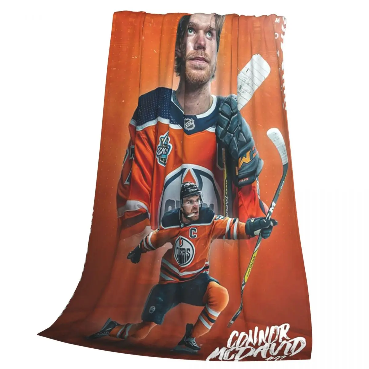 Connor McDavid 97 For Edmonton Oilers Fans Blankets Fleece Lightweight Throw Blanket For Home Bedroom Outdoor Throws Bedspread 3
