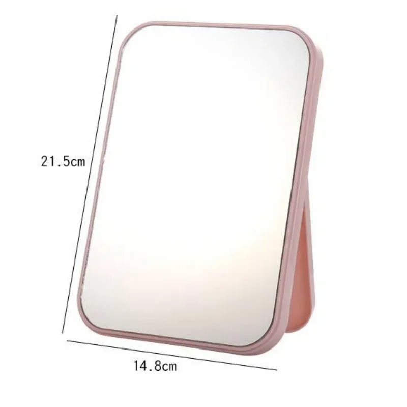 HD Single Size Large Makeup Mirror Desktop Solid Color Folding Dressing Tool Portable Large Square Princess Mirror Makeup Mirror