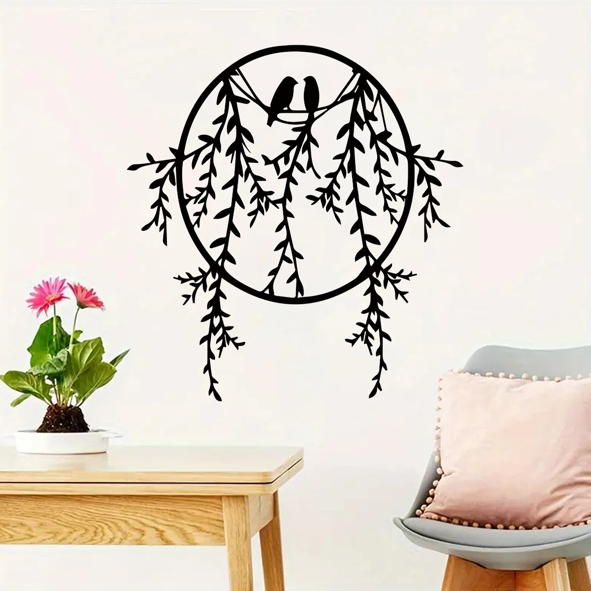 Bird in The Willow Tree Wall Stickers Decoration for Bedroom Girls Gift Wall Art Kids Room Sweet Home Decore Living Room