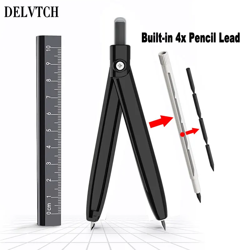 Multifunction Compass Ruler With Protection Shell Pencil Lead Art Design Drawing Tool Office School Student Drafting Stationery creative erasable gel pen compass ruler art design drawing instrument tool office school student exam drafting stationery supply