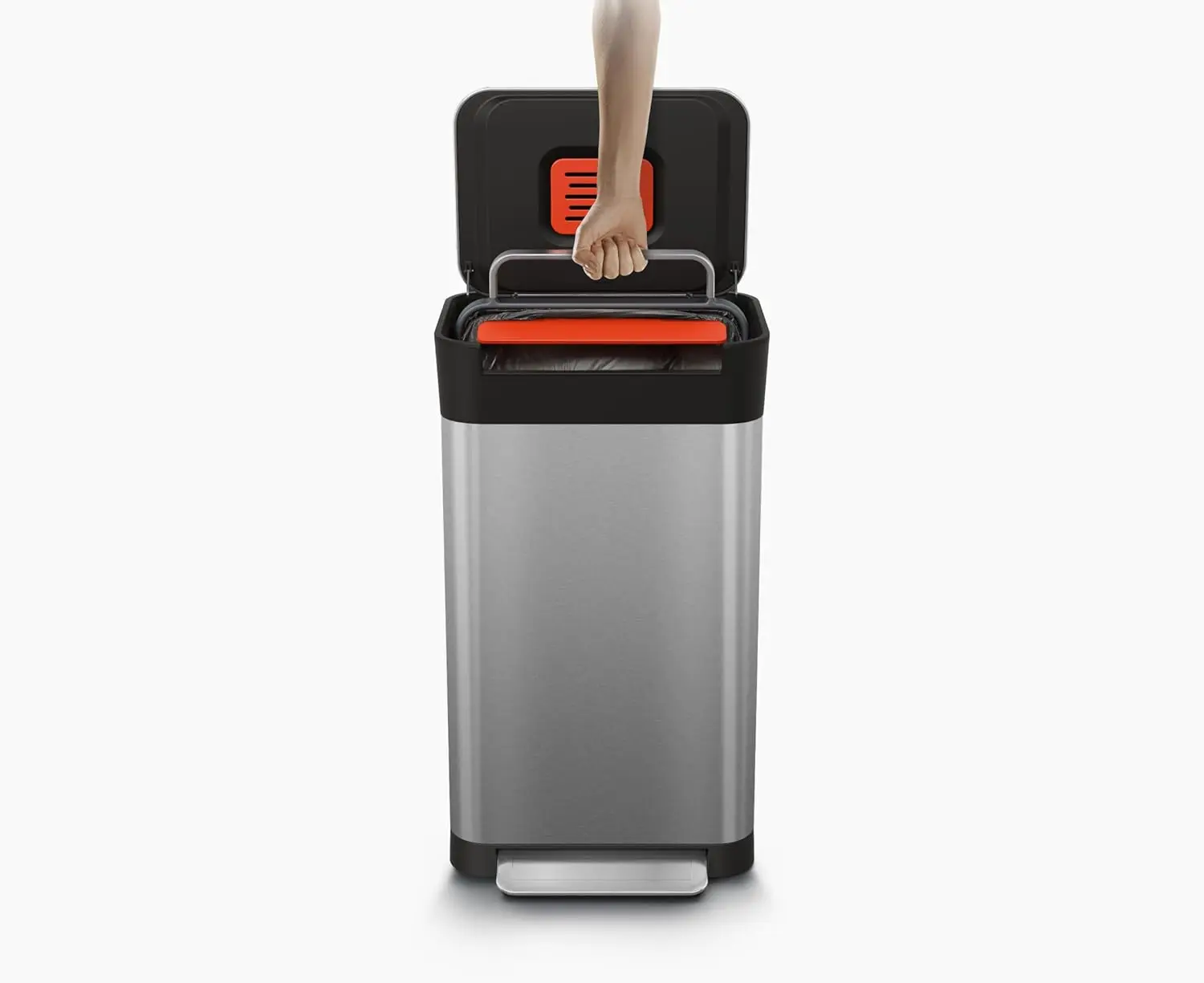 Intelligent Waste Titan Trash Can Compactor with Odor Filter Holds Up to 90L After Compaction Stainless Steel 30L
