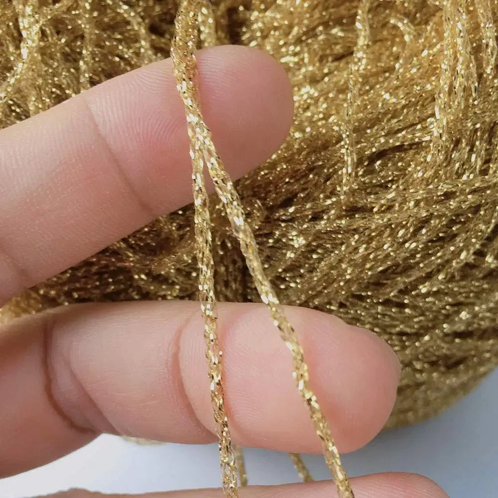 50g Glitter Sparkle Metallic Yarn for Knitting  Crochet DIY Yarns Shinny Line for Knit Bag DIY Gold Silver Thread Hat Toy 6