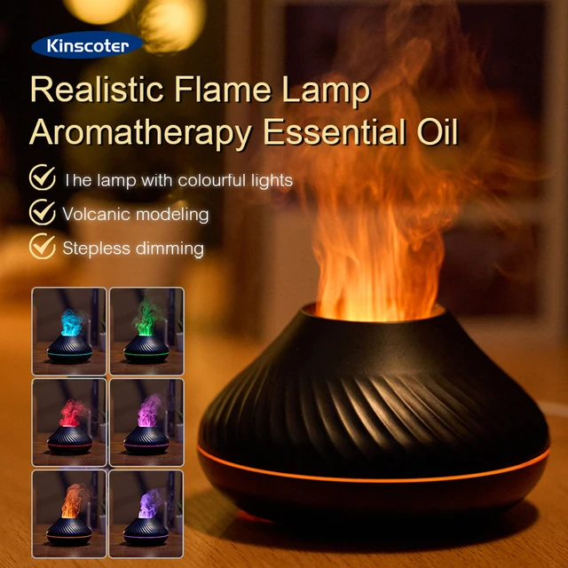 Colorful Flame Aromatherapy Humidifier Cool Mist Maker 130ml USB Essential Oil Aroma Diffuser for Home Bedroom Office Hotel 1