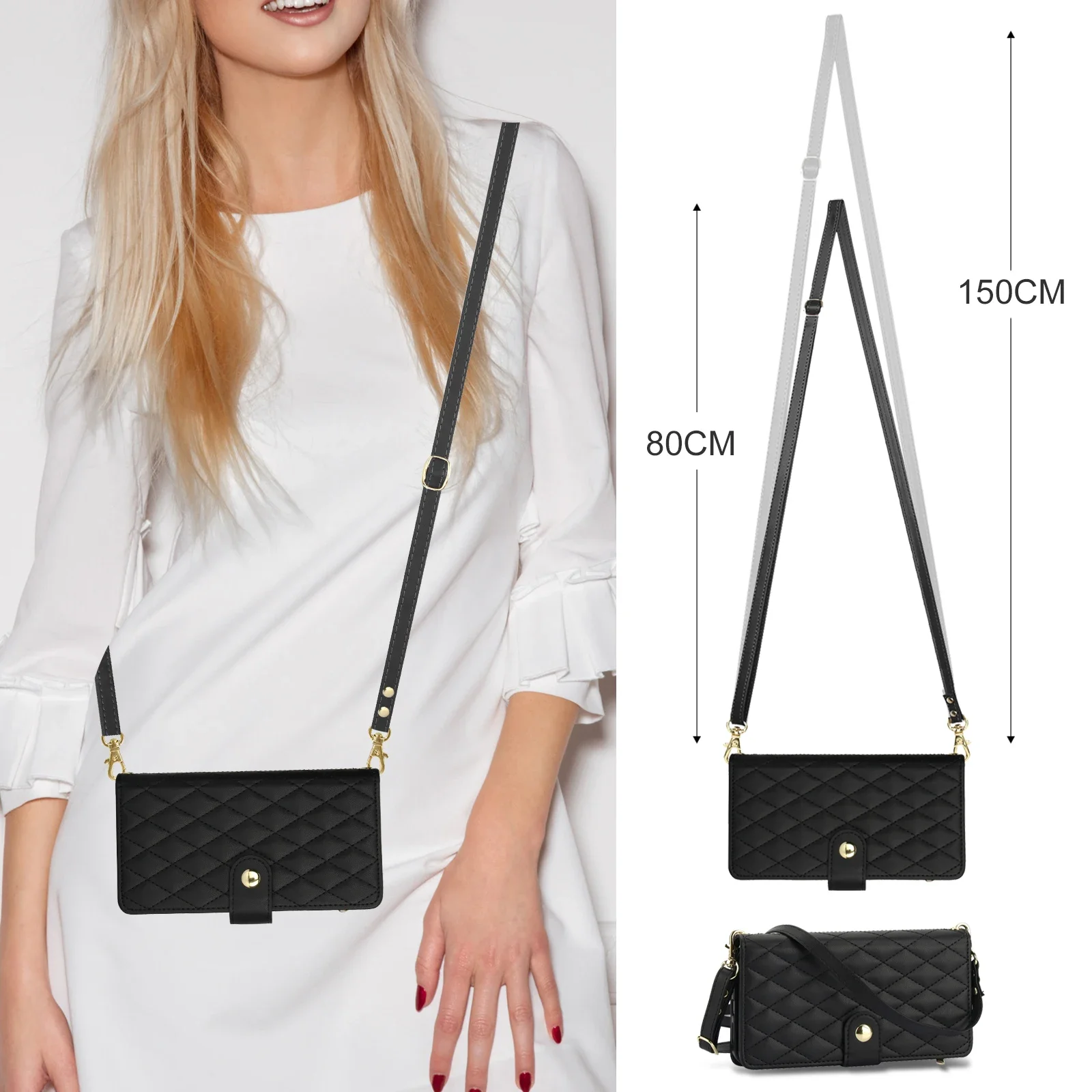 Custodia per telefono in pelle di vibrazione con cordino lungo di lusso per Google Pixel 8 Pro 7 7A 6 6A Portafoglio con cerniera con corda da polso Multi Card Cover Coque Bag_voghion.com