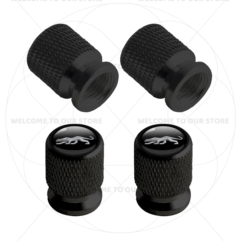 Premium Aluminum Car Tire Valve Caps - Set of 4 Stylish Air Dust Covers Accessories