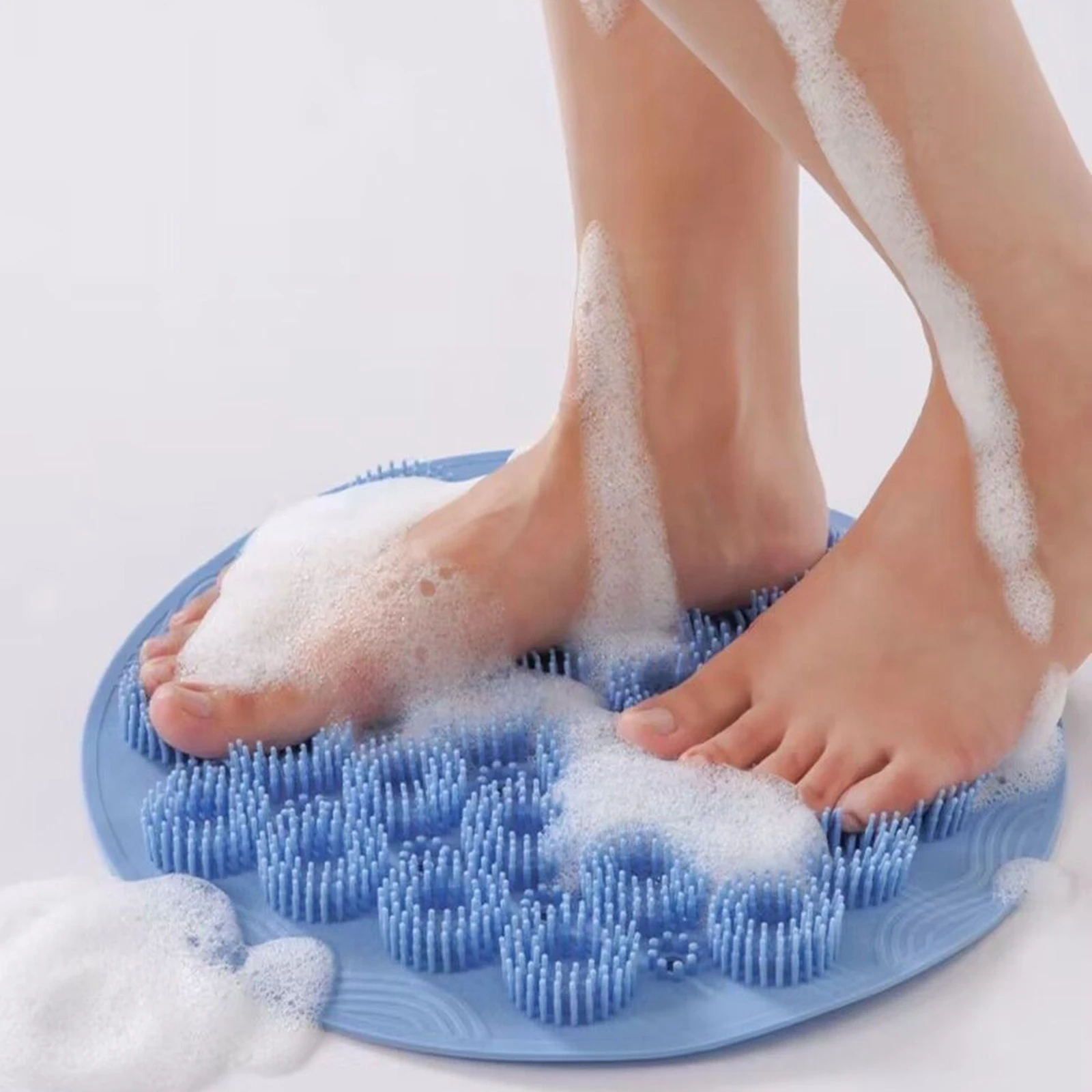 Wall Mounted Back Scrubber Mat with Suction Cups Body Scrubber Soft Exfoliate Back Scrubber Massage Pad Bath Brush Foot Scrubber 5