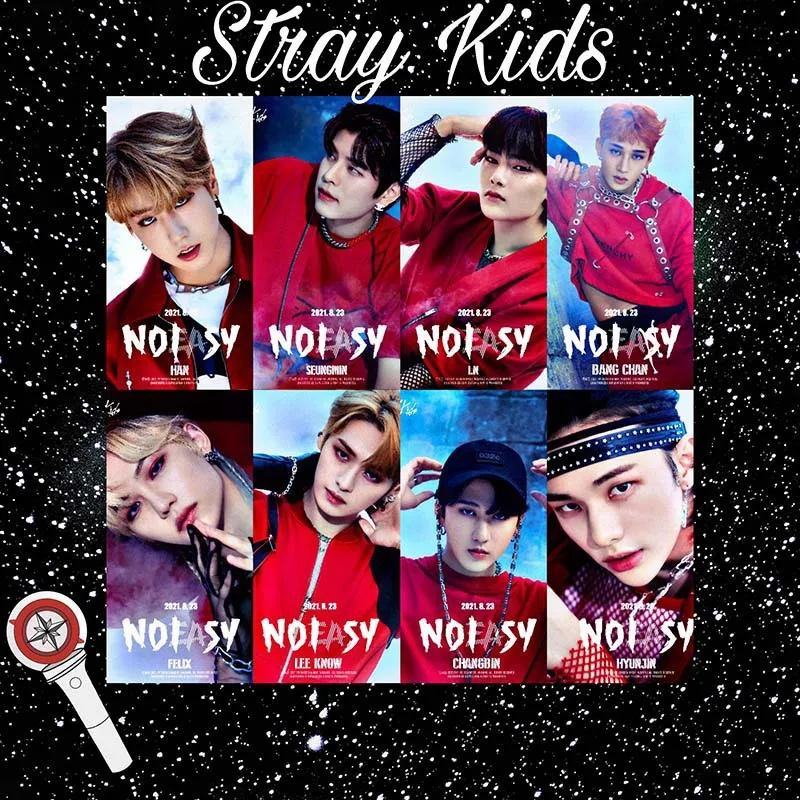 

KPOP Strat Kids New Album NOEASY Poster Sticker Aesthetic Decor Poster Home Room Painting Wall Stickers Hyun-Jin Fans Collection