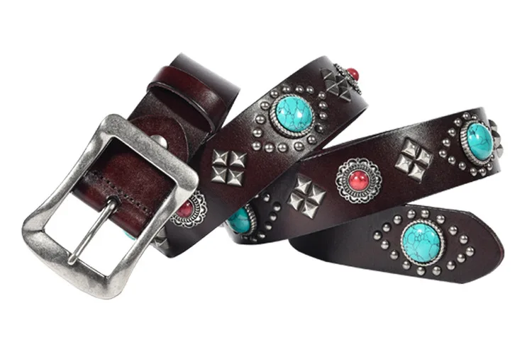 High Quality Top Grain Genuine Leather Belt for Men Brand Strap Male Pin Buckle Fancy Vintage Jeans Belt Cowboy Cintos