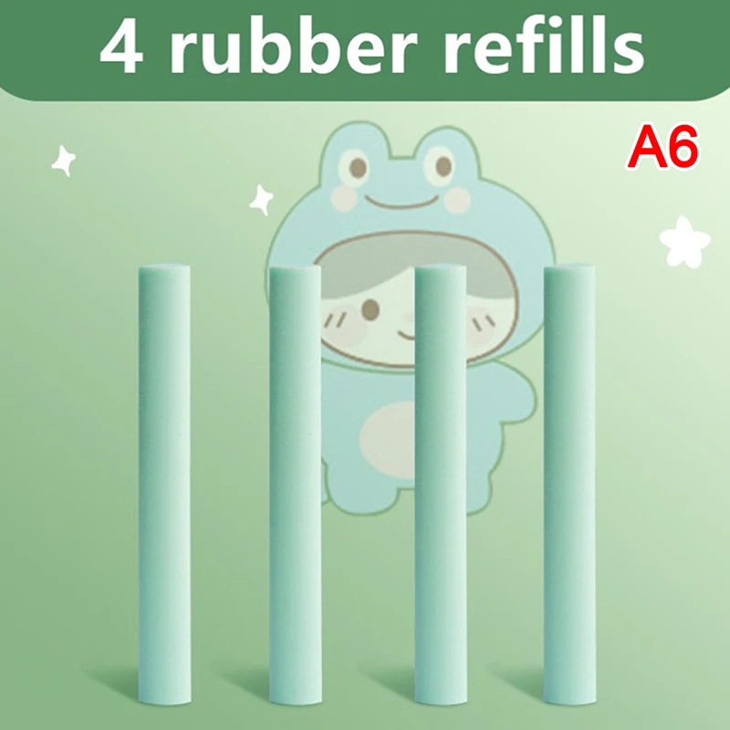 Pressing cartoon pencil eraser Pen type cute eraser Replaceable rubber core