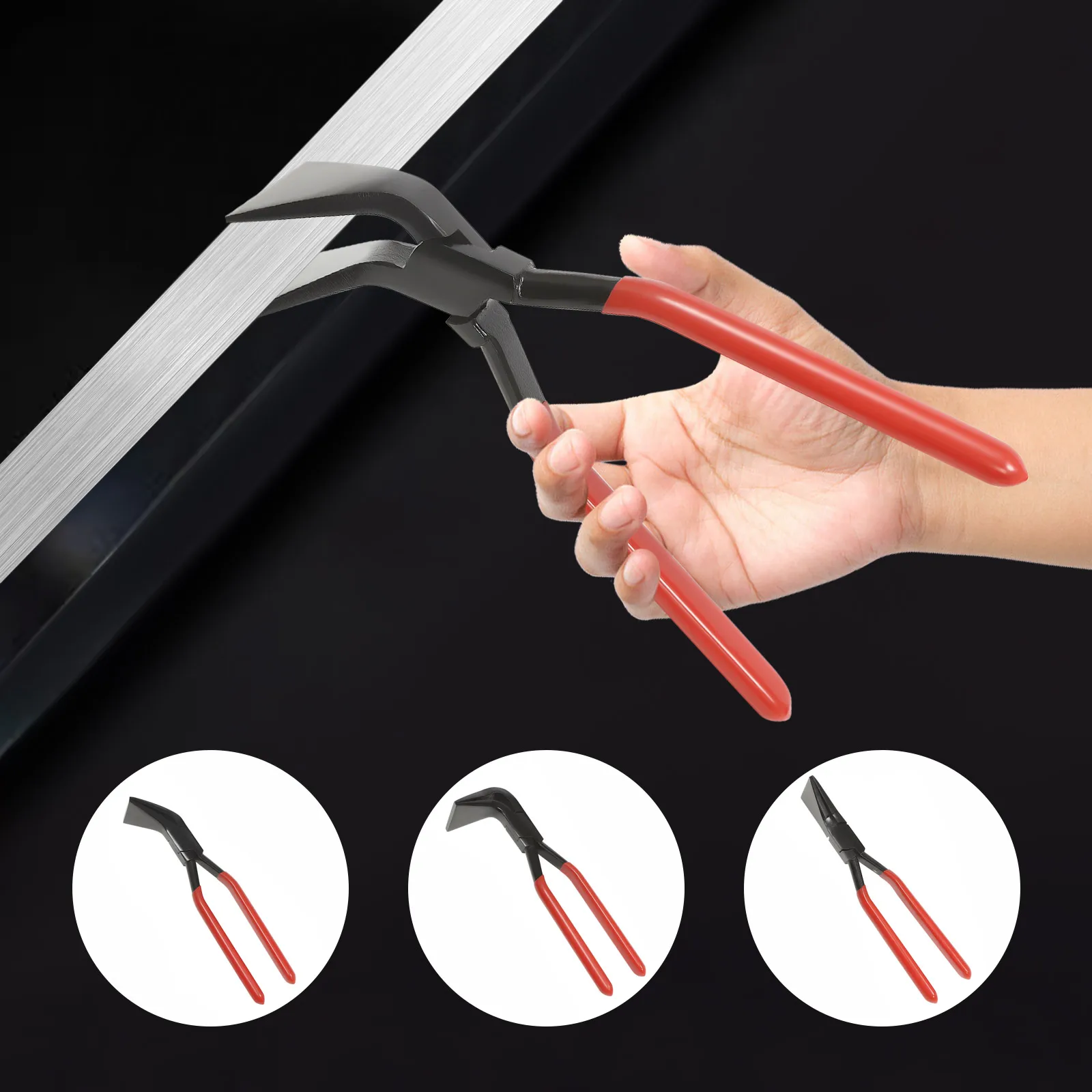 3 Piece Metal Bending Pliers Set Straight 45° & 90° Metal Sheet Flattering Pliers Hand Seam Plate for DIY Bending Flattening